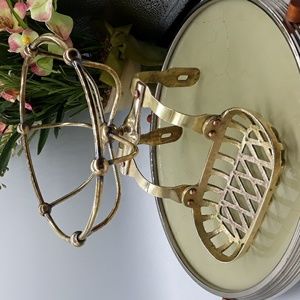 Clawfoot Tub Soap & Sponge Holder Vintage Solid Brass - Rare